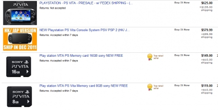 PS Vita на Ebay