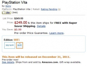 Американский Amazon открыл предзаказ на PS Vita